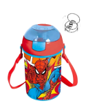 BORRACCIA POP-UP 450ML SPIDERMAN IN PP CON TRACOLLA, PER BAMBINI