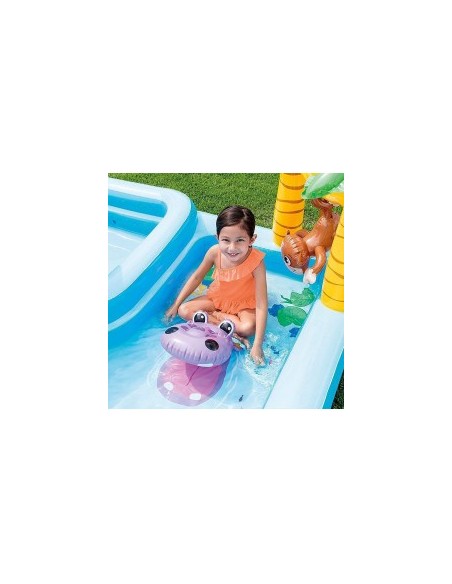 Playcenter Jungle Intex 244x198x71 cm  Piscina Gonfiabile con Scivolo e Giochi per Bambini