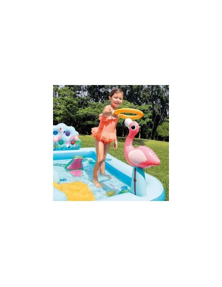 Playcenter Jungle Intex 244x198x71 cm  Piscina Gonfiabile con Scivolo e Giochi per Bambini