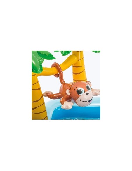 Playcenter Jungle Intex 244x198x71 cm  Piscina Gonfiabile con Scivolo e Giochi per Bambini