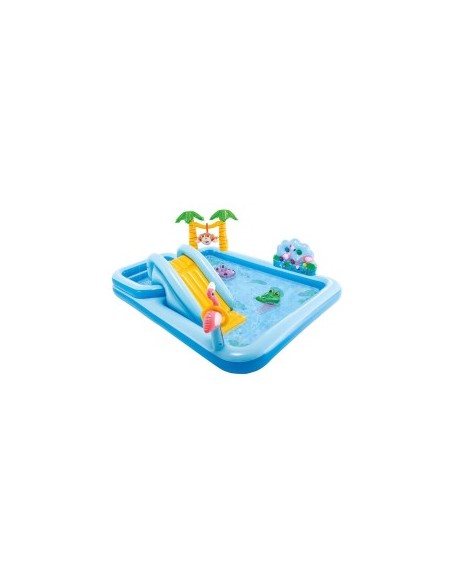 Playcenter Jungle Intex 244x198x71 cm  Piscina Gonfiabile con Scivolo e Giochi per Bambini