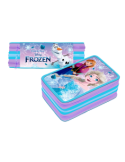 ASTUCCIO FROZEN 3 ZIP PREMIUM COMPLETO DI PENNARELLI GIOTTO E MATITE COLORATE