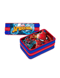 ASTUCCIO SPIDERMAN 3 ZIP PREMIUM COMPLETO CON PENNARELLI GIOTTO, PASTELLI NOREX, ACCESSORI SCUOLA