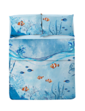 COMPLETO LETTO SINGOLO CORALLI MARINI COTONE