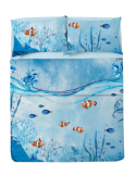COMPLETO LETTO MATRIMONIALE CORALLI MARINI COTONE