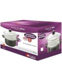 Casseruola Fuoco & Idee 24 cm con Vaporiera in Vetro Borosilicato