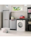 Keter Stilo Basso Armadio da Esterno 1 Ripiano Regolabile 68×39×90 cm – Resina Anti-UV, Impugnature Soft-Touch