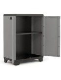 Keter Stilo Basso Armadio da Esterno 1 Ripiano Regolabile 68×39×90 cm – Resina Anti-UV, Impugnature Soft-Touch