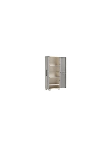 Armadio Alto Keter Stilo 68×39×173 cm in Resina con 3 Ripiani Regolabili e Maniglie Soft-Touch