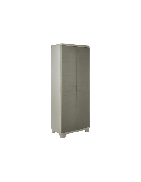 Armadio Basso Keter Stilo 68×39×97 cm in Resina con 2 Ripiani Regolabili e Chiusura Lucchettabile