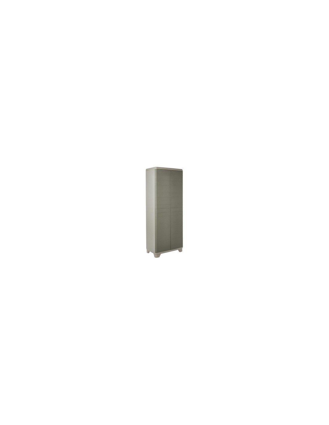 Armadio Basso Keter Stilo 68×39×97 cm in Resina con 2 Ripiani Regolabili e Chiusura Lucchettabile