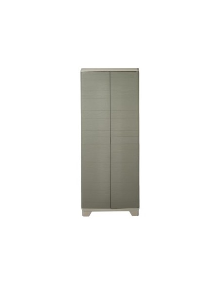 Armadio Basso Keter Stilo 68×39×97 cm in Resina con 2 Ripiani Regolabili e Chiusura Lucchettabile