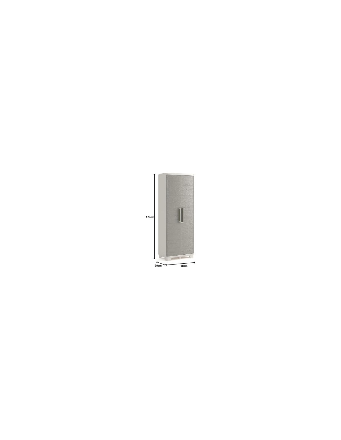 Armadio Basso Keter Stilo 68×39×97 cm in Resina con 2 Ripiani Regolabili e Chiusura Lucchettabile