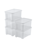 Set 5 Scatole Contenitore T Box XXS XS S in Plastica Trasparente con Coperchio
