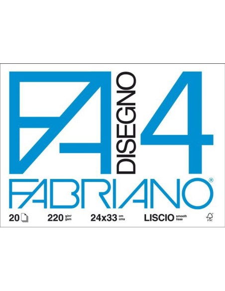 FABRIANO BLOCCO DA DISEGNO F4 24x33cm LISCIO