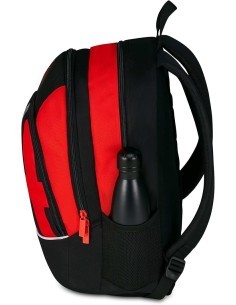 Zaino scuola Seven, Milan Advanced, Rosso e Nero, 29 litri, doppio scomparto, porta borraccia, scuola elementare