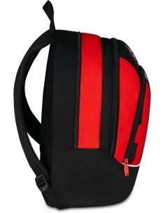 Zaino scuola Seven, Milan Advanced, Rosso e Nero, 29 litri, doppio scomparto, porta borraccia, scuola elementare