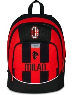 Zaino scuola Seven, Milan Advanced, Rosso e Nero, 29 litri, doppio scomparto, porta borraccia, scuola elementare
