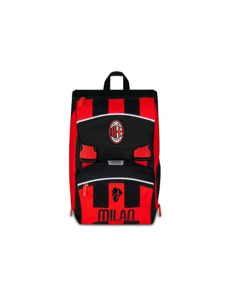 Zaino scuola Seven, Milan Sdoppiabile, Rosso e Nero, 24-27 litri,  porta borraccia, scuola elementare