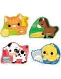 SAPIENTINO BABY 16850 CUCCIOLI IN FATTORIA, GIOCO EDUCATIVO MONTESSORI, PUZZLE SAGOMATI, 1-3 ANNI