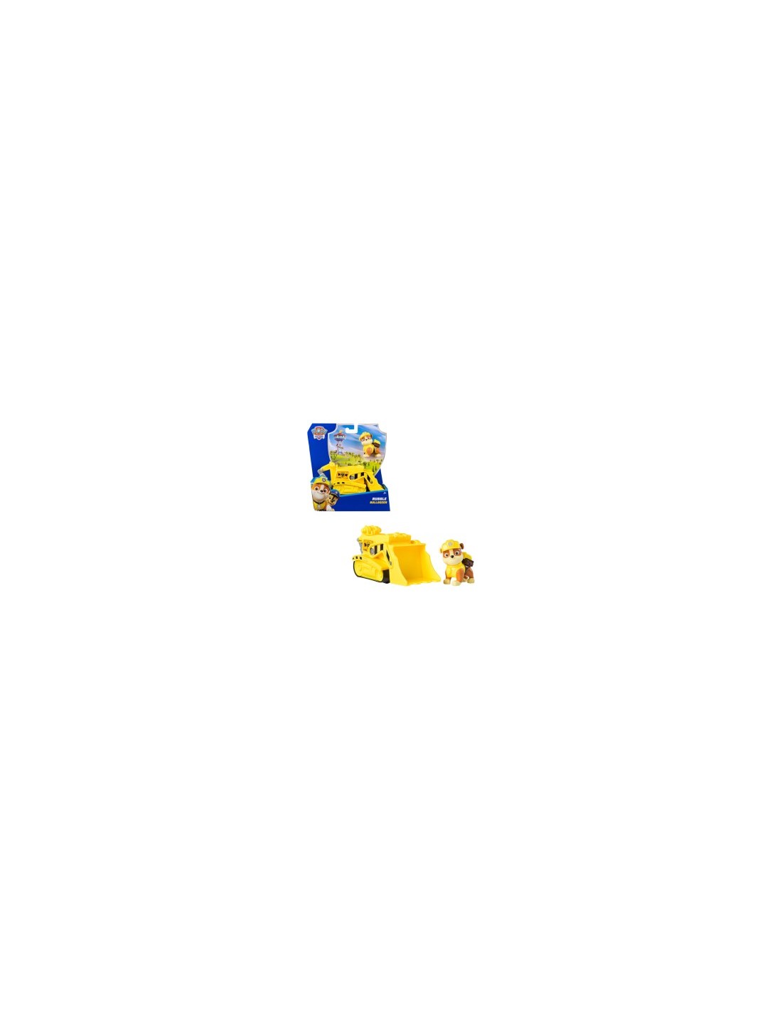 Paw Patrol Rubble Bulldozer Monster Truck – Veicolo con Figura e Ruote funzionanti