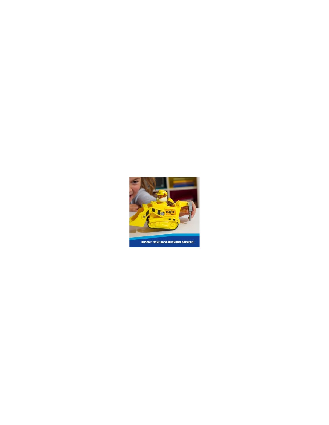 Paw Patrol Rubble Bulldozer Monster Truck – Veicolo con Figura e Ruote funzionanti