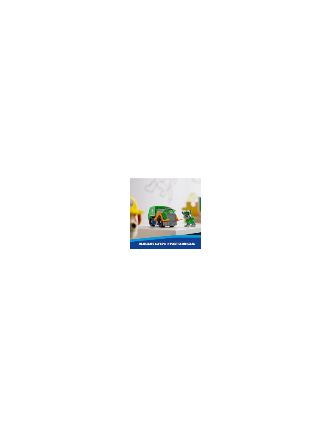 Paw Patrol Rocky Recycle Truck – Veicolo con Forche e Figura 13 cm