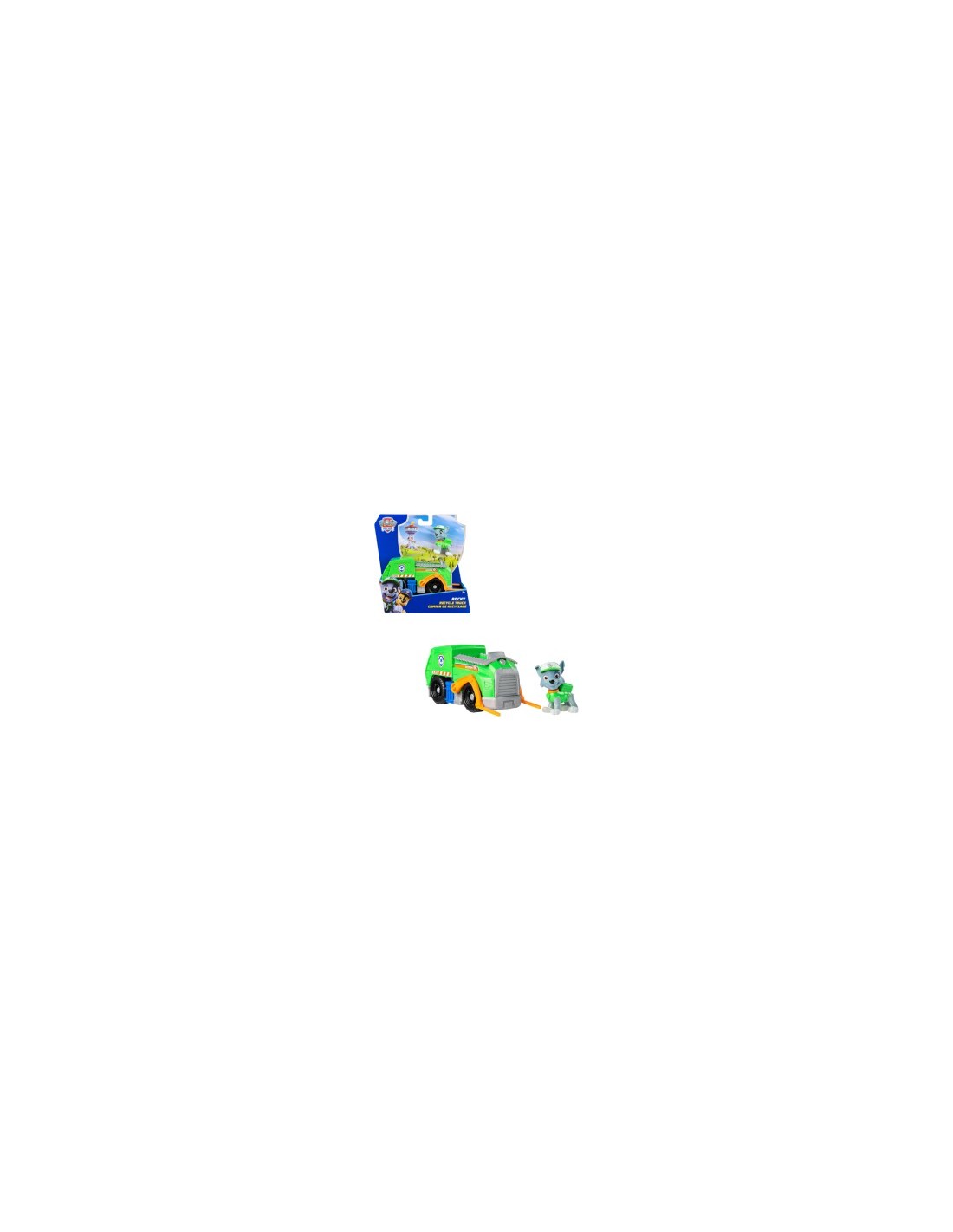 Paw Patrol Rocky Recycle Truck – Veicolo con Forche e Figura 13 cm