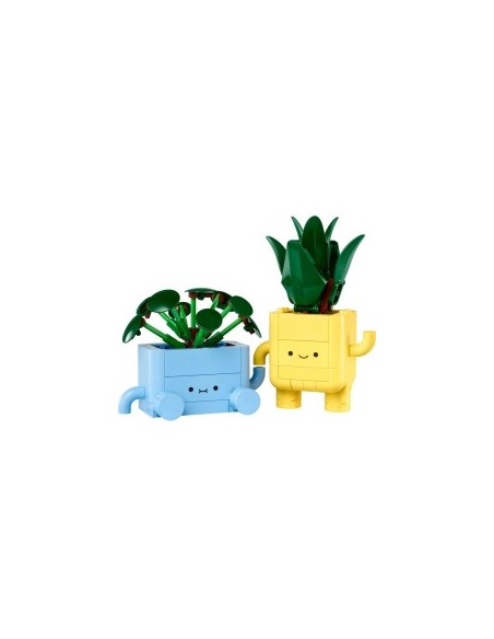 LEGO BOTANICALS 10349 PIANTINE FELICI, GIOCO CREATIVO, CON 2 VASI E FACCE INTERCAMBIABILI