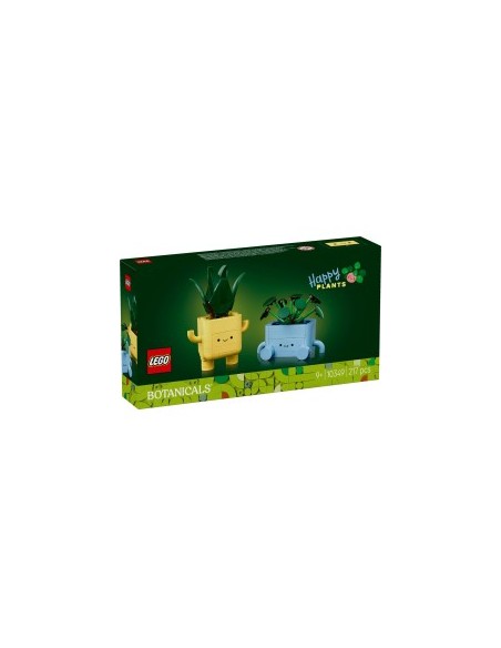 LEGO BOTANICALS 10349 PIANTINE FELICI, GIOCO CREATIVO, CON 2 VASI E FACCE INTERCAMBIABILI