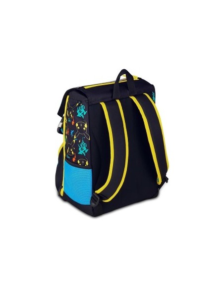 Zaino scuola Seven, Pokémon, doppio scomparto estensibile, 24-27 litri, nero, bambino, scuola elementare