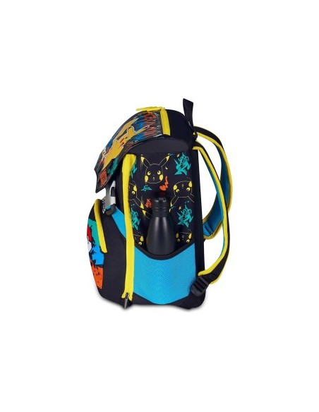 Zaino scuola Seven, Pokémon, doppio scomparto estensibile, 24-27 litri, nero, bambino, scuola elementare