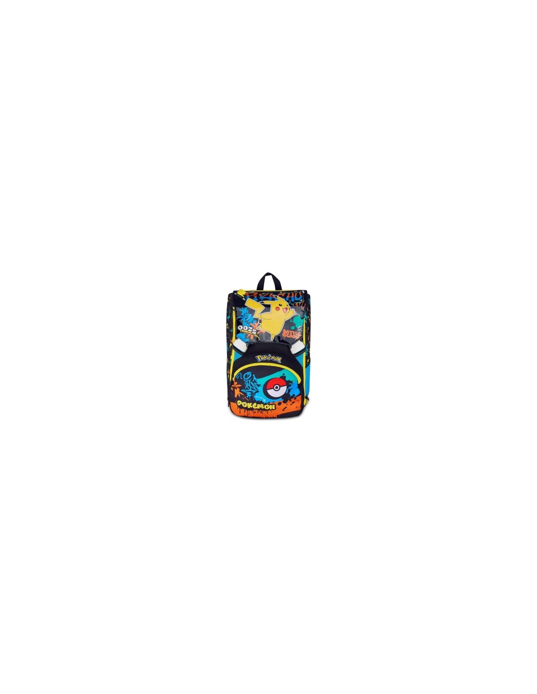 Zaino scuola Seven, Pokémon, doppio scomparto estensibile, 24-27 litri, nero, bambino, scuola elementare