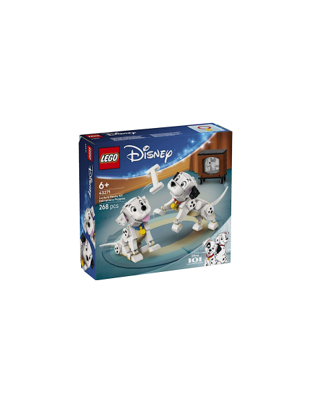 LEGO DISNEY 43271 PONGO E PEGGY - CARICA DEI 101, TV, OSSO E 2 CUCCIOLI, PER BAMBINI
