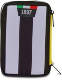 Seven, Juventus, Astuccio 3 Zip, Nero, Portapenne Triplo Scomparto, Penne, Matite, Colori, Scuola Elementare, Bambino, Calcio