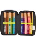 Seven, Juventus, Astuccio 3 Zip, Nero, Portapenne Triplo Scomparto, Penne, Matite, Colori, Scuola Elementare, Bambino, Calcio
