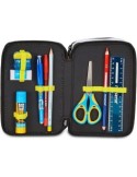 Seven, Juventus, Astuccio 3 Zip, Nero, Portapenne Triplo Scomparto, Penne, Matite, Colori, Scuola Elementare, Bambino, Calcio