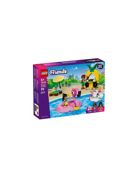 LEGO FRIENDS 42658 FESTA IN PISCINA UNICORNO E FENICOTTERO, PER BAMBINI +5 ANNI