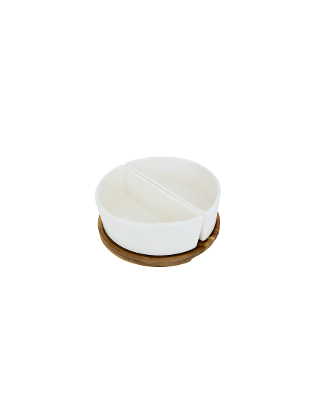 SET APERITIVO 207289 ELEGANCE 2 CIOTOLE CON VASSOIO ACACIA