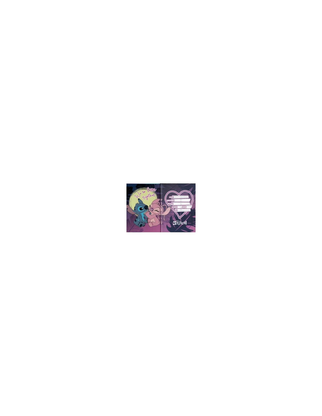 Seven, Diario, Agenda Scuola, Disney Stitch e Angel, 12 Mesi, 21 x 15 x 3 cm, Copertina Lucida Rigida