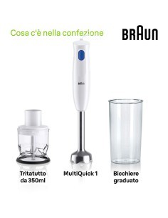 MINIPIMER MQ10201 CON ACCESSORI 450W 0,6LT MULTIQUICK1 su TreG Ingr...