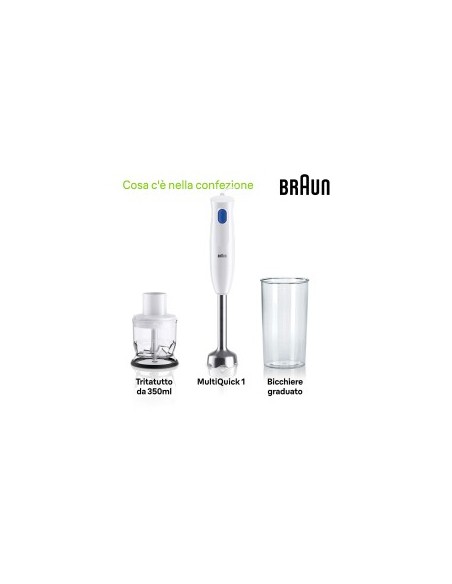 MINIPIMER MQ10201 CON ACCESSORI 450W 0,6LT MULTIQUICK1 su TreG Ingr...