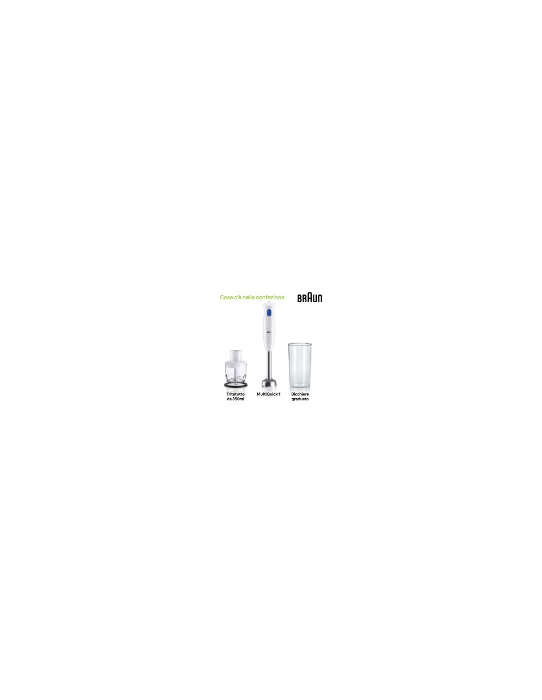 MINIPIMER MQ10201 CON ACCESSORI 450W 0,6LT MULTIQUICK1 su TreG Ingr...