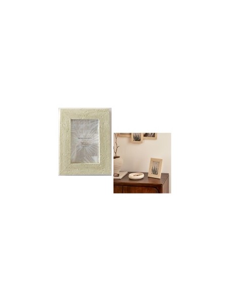 Cornice foto, effetto travertino, Anaya, 10x15 cm, beige, MDF e vetro