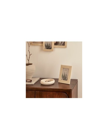 Cornice foto, effetto travertino, Anaya, 10x15 cm, beige, MDF e vetro