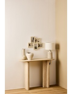 Cornice multifoto, 5 foto, effetto travertino, Anaya, 48,4x38,2 cm, beige, plastica e vetro
