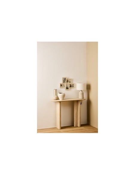 Cornice multifoto, 5 foto, effetto travertino, Anaya, 48,4x38,2 cm, beige, plastica e vetro