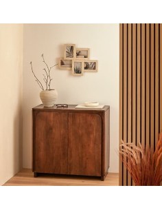 Cornice multifoto, 5 foto, effetto travertino, Anaya, 48,4x38,2 cm, beige, plastica e vetro