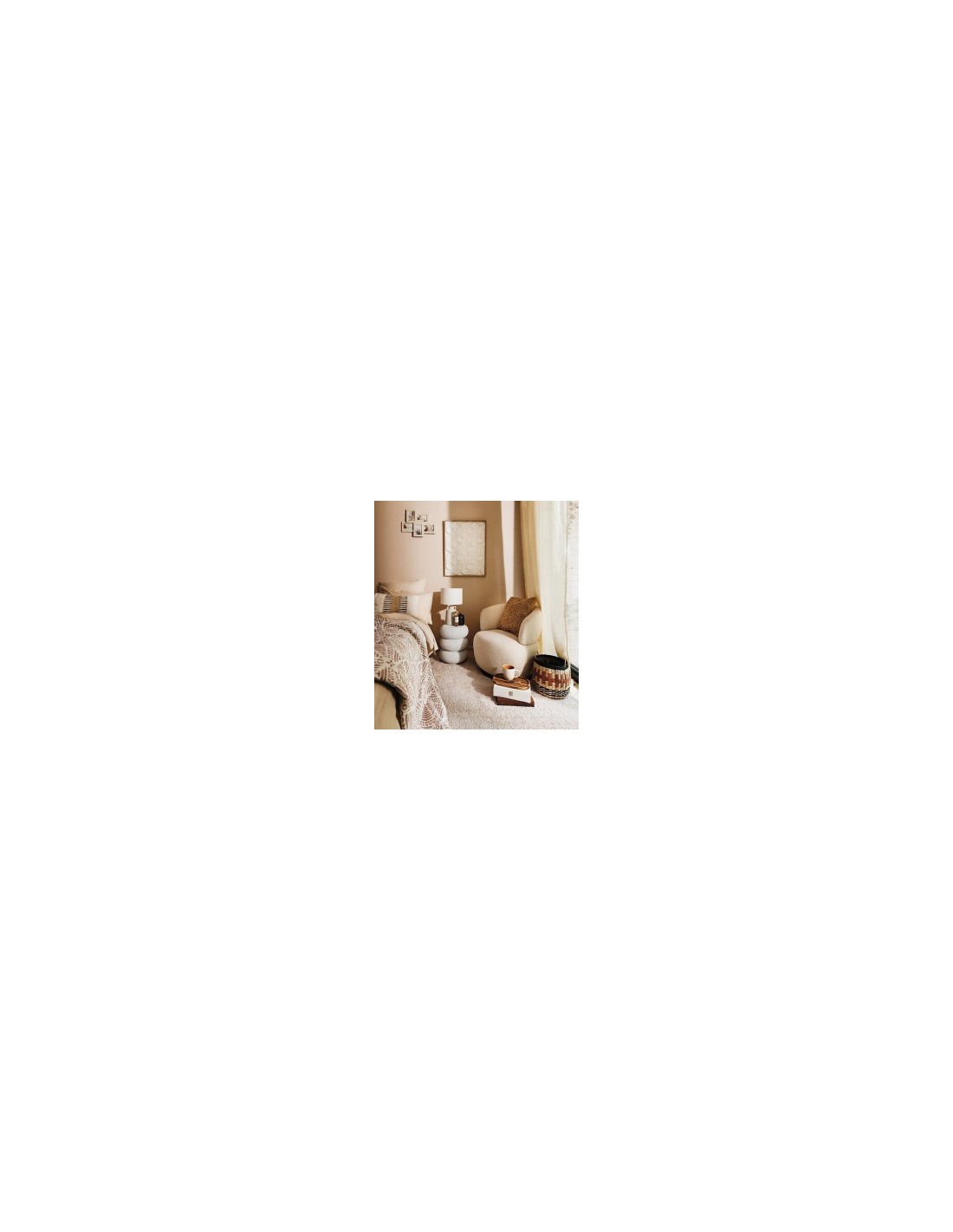 Cornice multifoto, 5 foto, effetto travertino, Anaya, 48,4x38,2 cm, beige, plastica e vetro