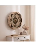 Orologio McKensie, diametro 63 cm, MDF beige, da parete, design con meccanismo a vista